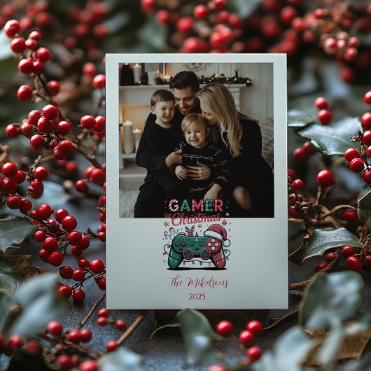 Photo Funny Gamer Christmas シーズンカード