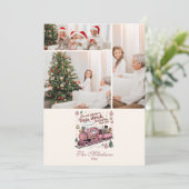 Photo Funny Santa Train Wreck Christmas シーズンカード (スタンド正面)