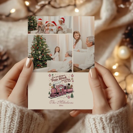 Photo Funny Santa Train Wreck Christmas シーズンカード