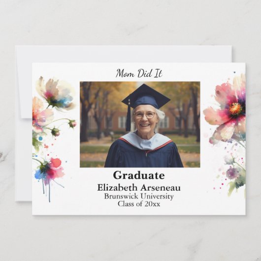 Photo Garden Party Grad Invitation Personalize シーズンカード (正面)