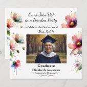 Photo Garden Party Grad Invitation Personalize シーズンカード (正面/裏面)