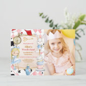 Photo Girl Alice in Wonderland誕生日茶 招待状 (スタンド正面)
