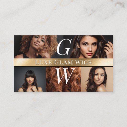 Photo Glam Professional Wig Monogram Black Gold 名刺 (正面)