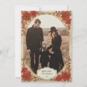 Photo Golden Poinsettia Christmas シーズンカード (正面)