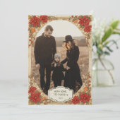 Photo Golden Poinsettia Christmas シーズンカード (スタンド正面)