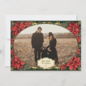 Photo Golden Poinsettia Elegance Christmas シーズンカード (正面)