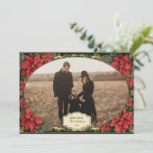 Photo Golden Poinsettia Elegance Christmas シーズンカード (スタンド正面)