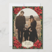 Photo Golden Poinsettia Elegance Christmas シーズンカード (正面)
