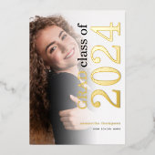 Photo Grad 2024金ゴールドフォイル実在発表 箔招待状 (正面)