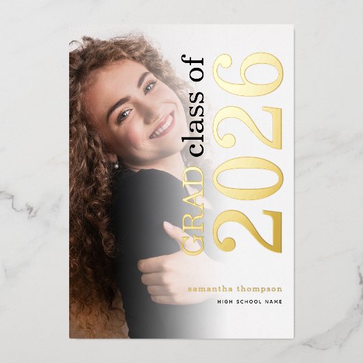 Photo Grad 2025金ゴールドフォイル実在発表 箔招待状 (正面)