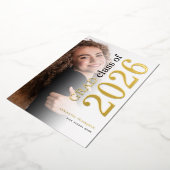 Photo Grad 2025金ゴールドフォイル実在発表 箔招待状 (回転した状態)