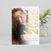 Photo Grad 2025金ゴールドフォイル実在発表 箔招待状 (立ち正面)