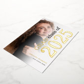 Photo Grad 2025金ゴールドフォイル実在発表 箔招待状 (回転した状態)