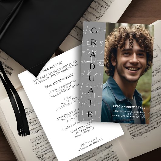 Photo Graduate Degree in Maths Invitation 招待状