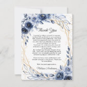 Photo Graduate Navy青い花ありがとう サンキューカード (正面)