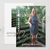  Photo Graduation Announcement  招待状 (正面/裏面)