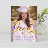 Photo Graduation Announcement and Party Invitation 招待状 (スタンド正面)