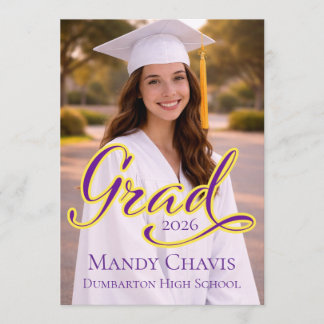Photo Graduation Announcement and Party Invitation 招待状