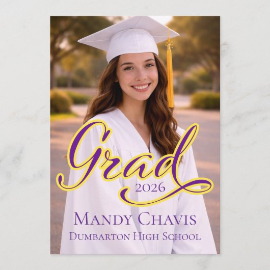 Photo Graduation Announcement and Party Invitation 招待状 (正面)