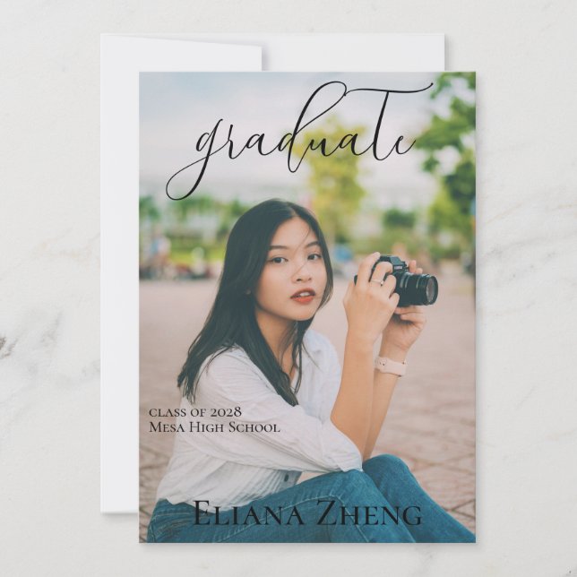 Photo Graduation Announcement Card (正面)
