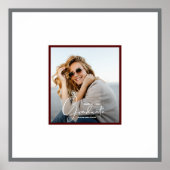 Photo Graduation Autograph Dark Maroon Gray ポスター (正面)