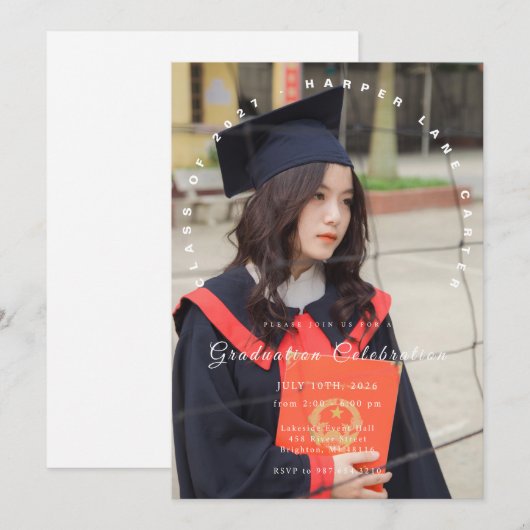 Photo Graduation Invitation, Class of 2026 招待状 (正面/裏面)