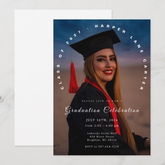 Photo Graduation Invitation, Class of 2026 招待状 (正面/裏面)