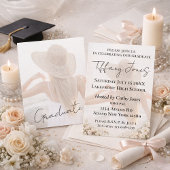 Photo Graduation Invitation with Script Typography カード