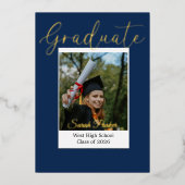 Photo Graduation Modern Foil Invitation 箔招待状 (正面)