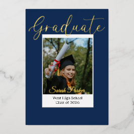 Photo Graduation Modern Foil Invitation 箔招待状