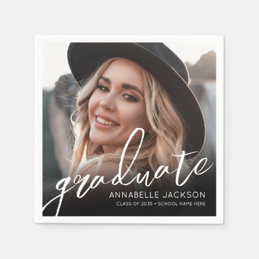 Photo Graduation Party スタンダードカクテルナプキン (正面)