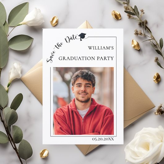 Photo Graduation party male Save the Date セーブザデート