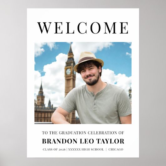Photo Graduation Party Welcome Board ポスター (正面)