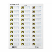 Photo Graduation Return Address Labels Blue Bow ラベル (フルシート)