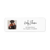 Photo Graduation Return Address Labels Custom Eleg ラベル (正面)