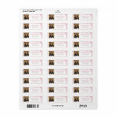 Photo Graduation Return Address Labels Pink Bow ラベル (フルシート)