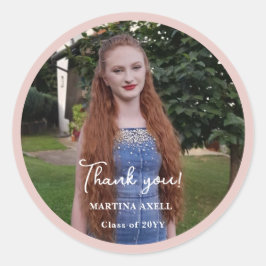 Photo Graduation Thank You  ラウンドシール