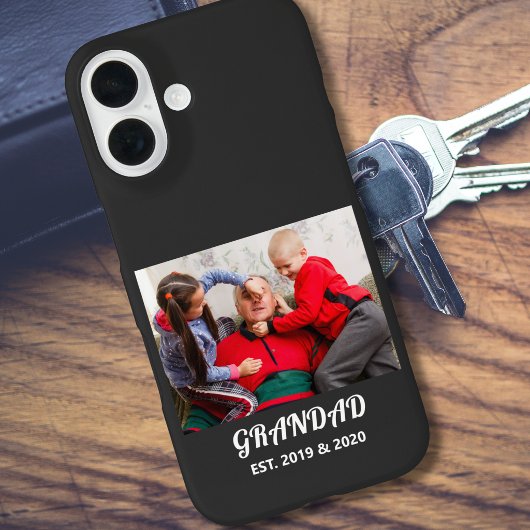 Photo Grandad Established 太字ホワイトタイポグラフィ Case-Mate iPhoneケース