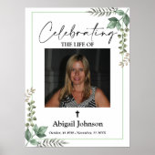 Photo Greenery Celebrating the life Funeral Poster ポスター (正面)