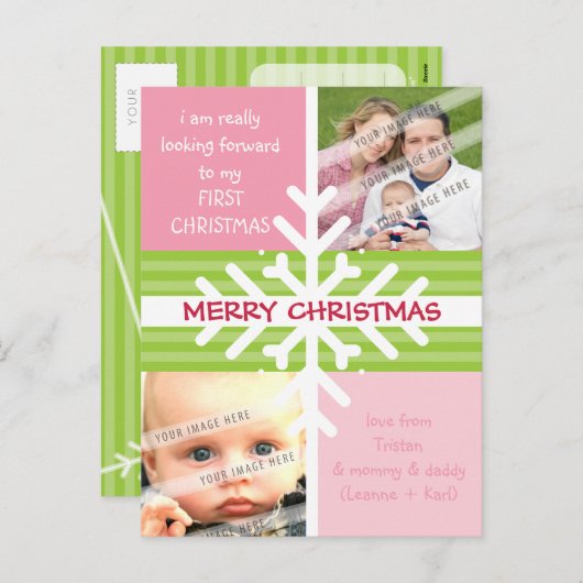 PHOTO GREETINGポストカード：：スノーフレークの切断P2 シーズンポストカード (正面/裏面)