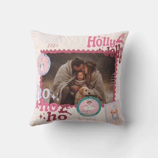 Photo Groovy Nutcracker Retro Pastel Christmas クッション (裏面)