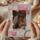 Photo Groovy Nutcracker Retro Pastel Christmas 箔招待状