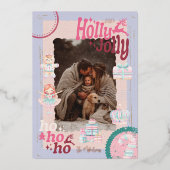 Photo Groovy Nutcracker Retro Pastel Christmas 箔招待状 (正面)