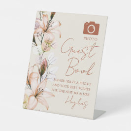 Photo Guest Book Rustic Boho Floral Fall Wedding 台座サイン