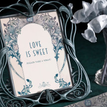 Photo Guestbook Sign Dusty Blue William Morris