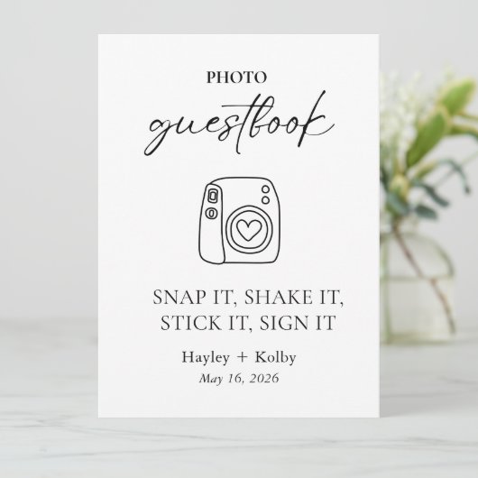 Photo Guestbook Table Top Sign/Card for Framing (スタンド正面)
