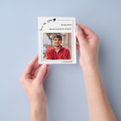 Photo guy modern simple Graduation Save the Date チラシ (手)