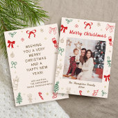 Photo Hand Drawn Christmas Card 招待状