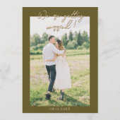 Photo Hand Drawn Grasslands Floral Garden Wedding 招待状 (裏面)