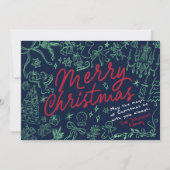 Photo Hand Drawn Merry Christmas Card シーズンカード (正面)